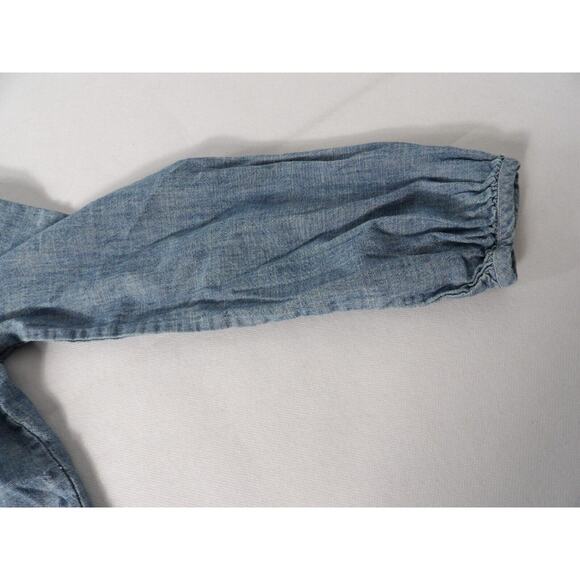 Polo Ralph Lauren Dress Girls Sz 12 Chambray Blue Drop Waist Cottage Core - Picture 9 of 15